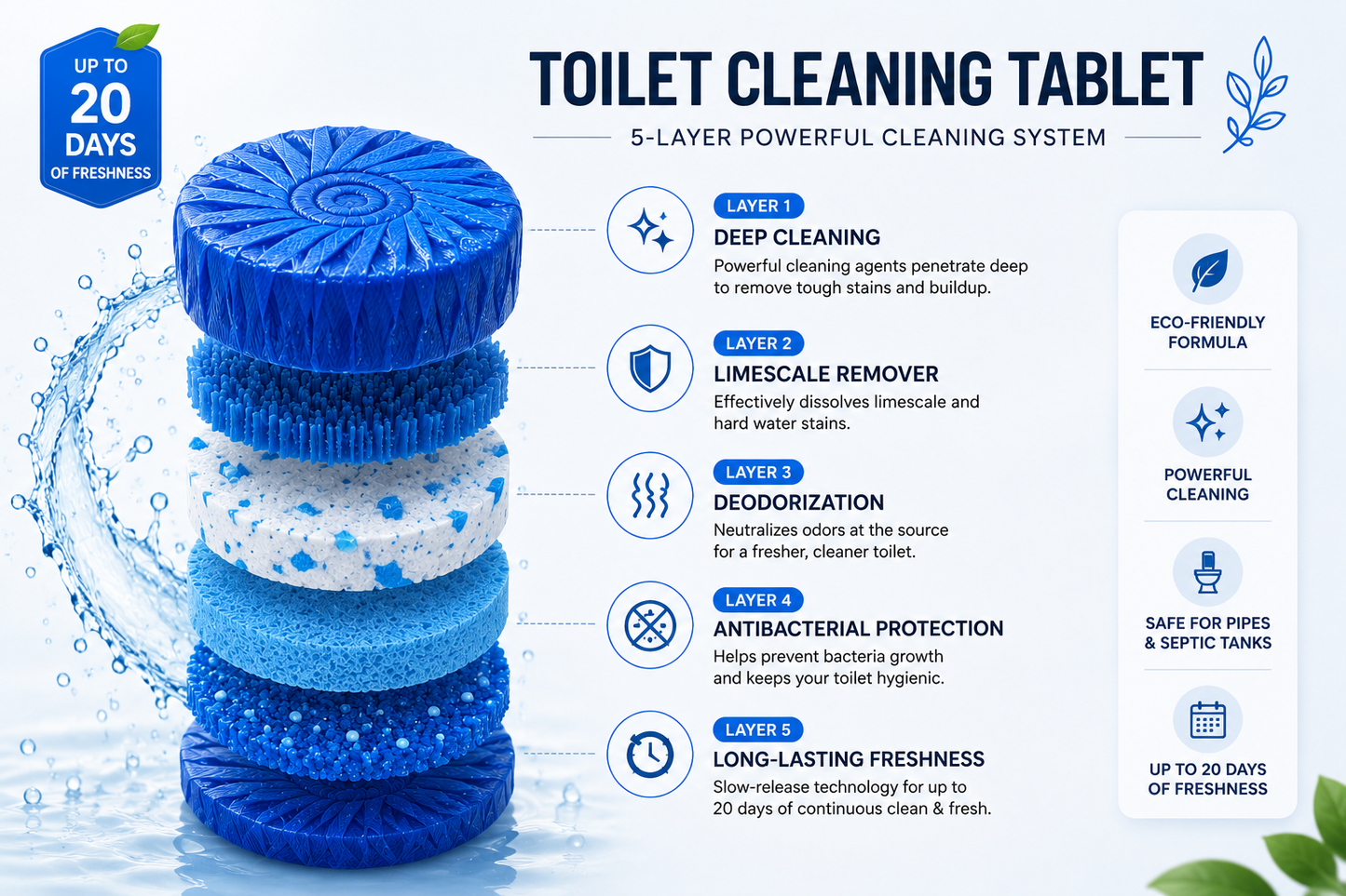 Fresh & Fresh Toilet Bowl Cleaning Tablets (50 Tablets)